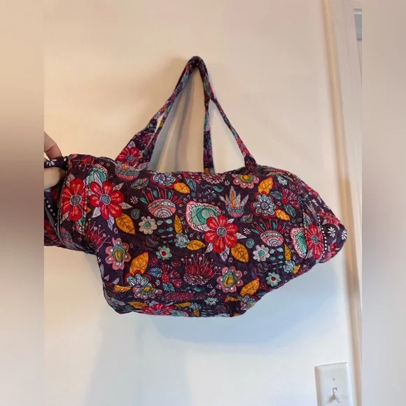 Unique Quilted Floral Patterned Duffel - Picture 2 of 5